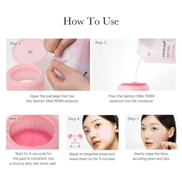 PDRN PINK COLLAGEN TONING GEL TONER PAD