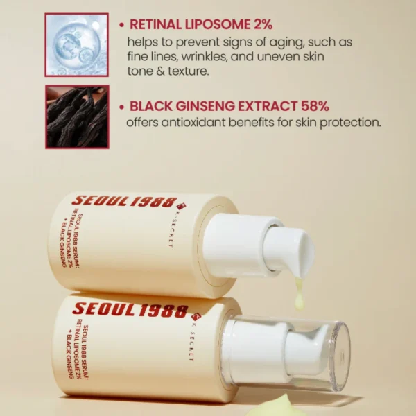 SEOUL 1988 Serum : Retinal Liposome 2% + Black Ginseng – Image 2