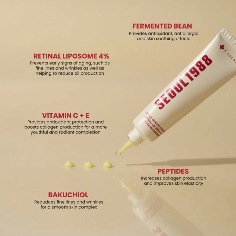 SEOUL 1988 Eye Cream : Retinal Liposome 4% + Fermented Bean – Image 4